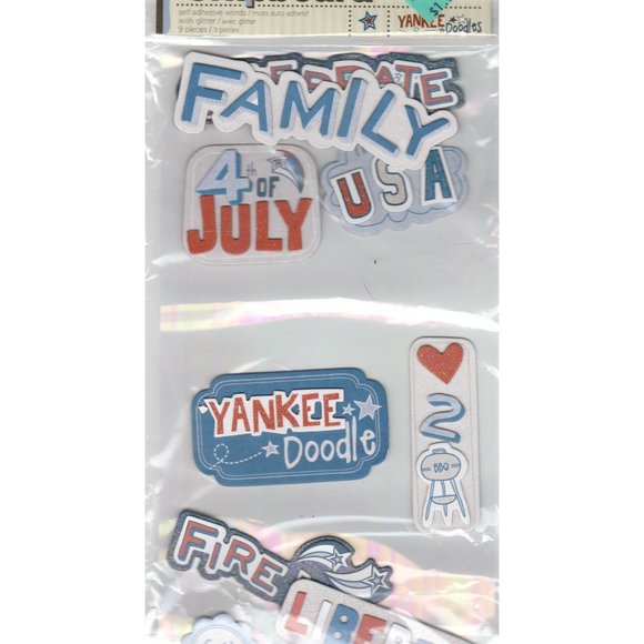 Yankee Doodles 4th of July Sticker Adhesive Layered Chipboard Memory Keepers - Picture 3 of 4